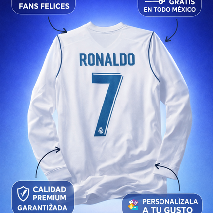 Real Madrid 17/18 Local Ronaldo - Manga Larga