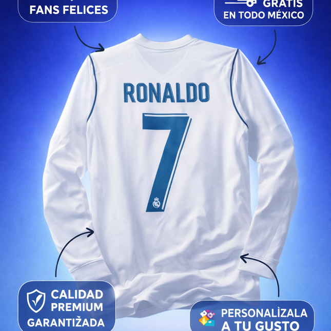 Real Madrid 17/18 Local Ronaldo - Manga Larga