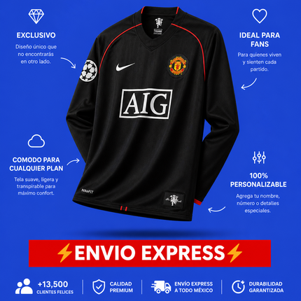 Manchester United Ronaldo 2008 Visita - Manga Larga