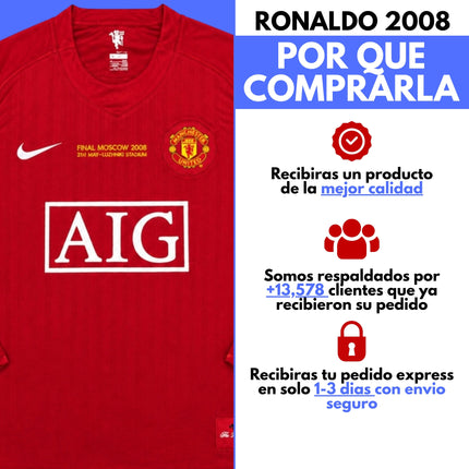 Manchester United 2008 Manga Larga Ronaldo 2008