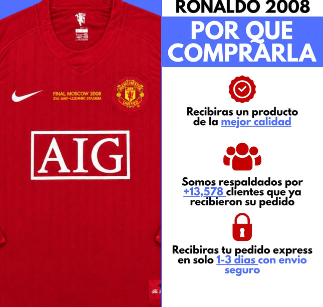 Manchester United 2008 Manga Larga Ronaldo 2008