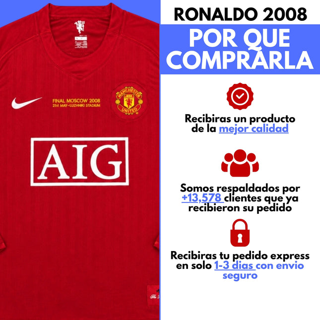 Manchester United 2008 Manga Larga Ronaldo 2008