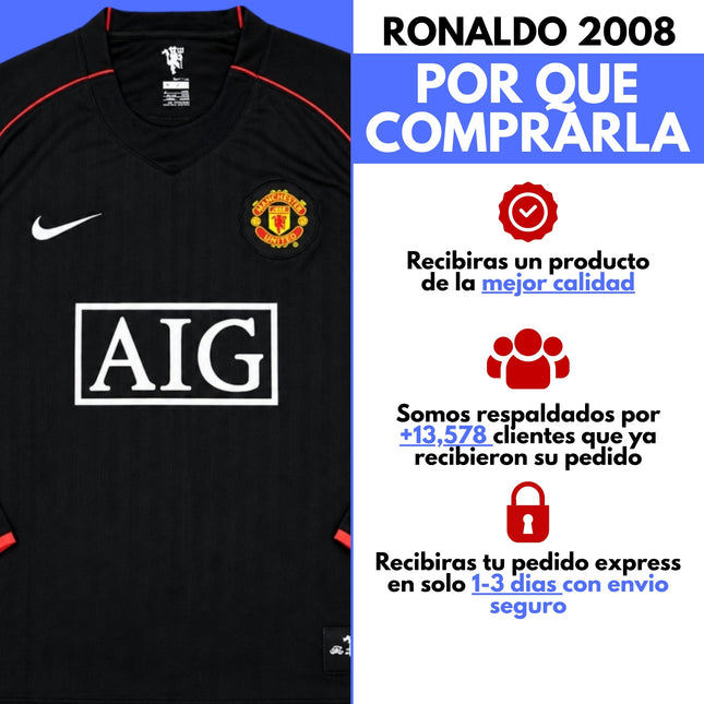 Manchester United Ronaldo 2008 Visita - Manga Larga